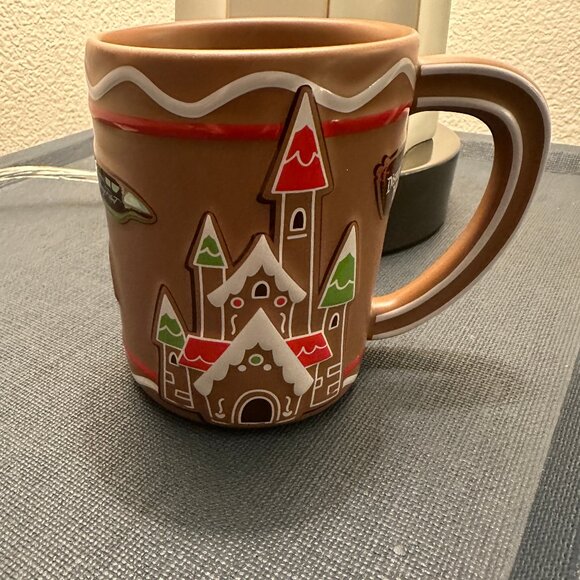 2025 Disney Parks Gingerbread Logo Castle Disneyland Ceramic Mug Coffee Cup New - Picture 1 of 5